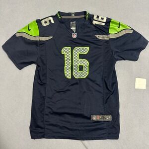 Nike Seattle Seahawks Tyler Lockett NFL Jersey Navy Blue Green Youth Size 16 XL
